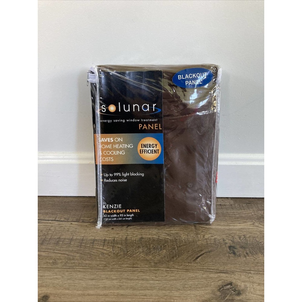 Kenzie Grommet ONE Top Blackout Panel Curtain 95in Chocolate